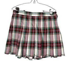 Aerie plaid pleated mini skirt Size Large schoolgirl Red green blue
